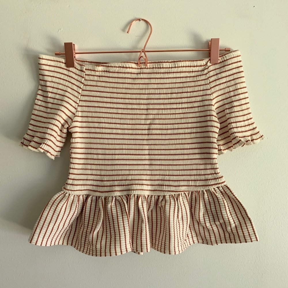 Who What Wear Off Shoulder Peplum Top (M)